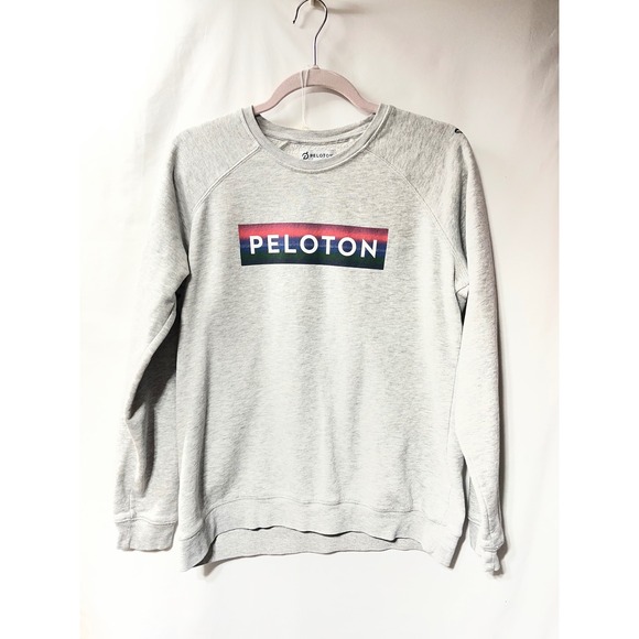 Peloton Tops - Peloton Womens Heather Grey Gradient Logo Raglan Sweatshirt Size M Together We G